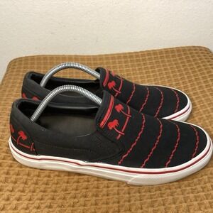 In-N-Out Burger Drink Cup Black Red Slip On Shoes Men's Sz 10 Canvas Skate